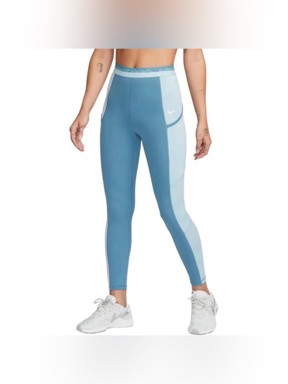 Nike Two-Tone Blue High-Rise Training Leggings